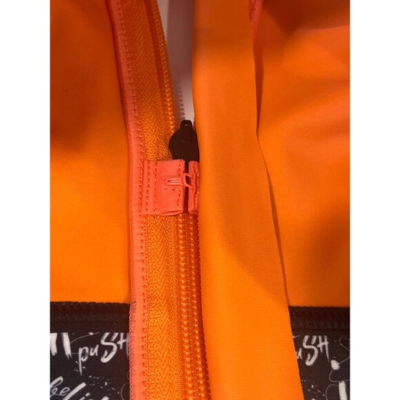 Shefit Ultimate Sports Bra High Impact Adjustable Fit Zip Front Neon Orange/Blac - Picture 8 of 8